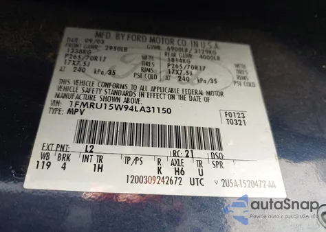 2004 Ford Expedition Xlt from USA, damaged, VIN 1FMRU15W94LA31150